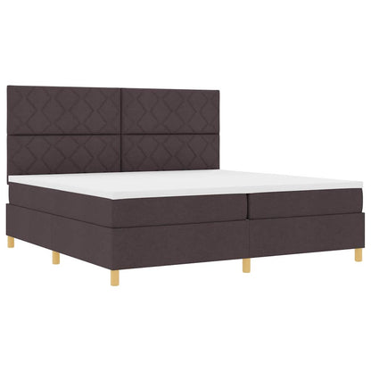 Boxspringbed met matras Donkerbruin 200 x 200 cm Stof