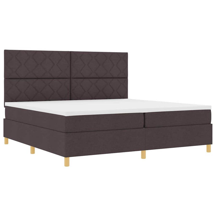 Boxspringbed met matras Donkerbruin 200 x 200 cm Stof