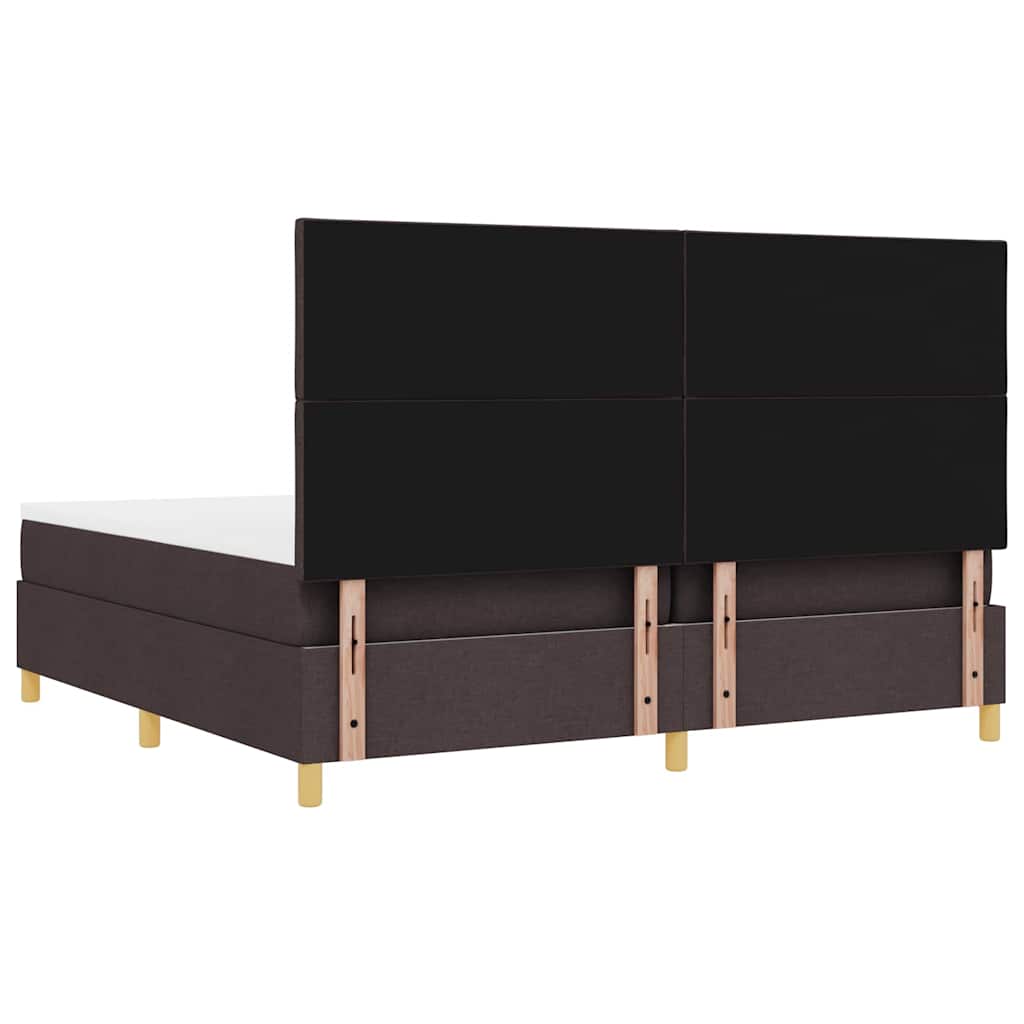 Boxspringbed met matras Donkerbruin 200 x 200 cm Stof