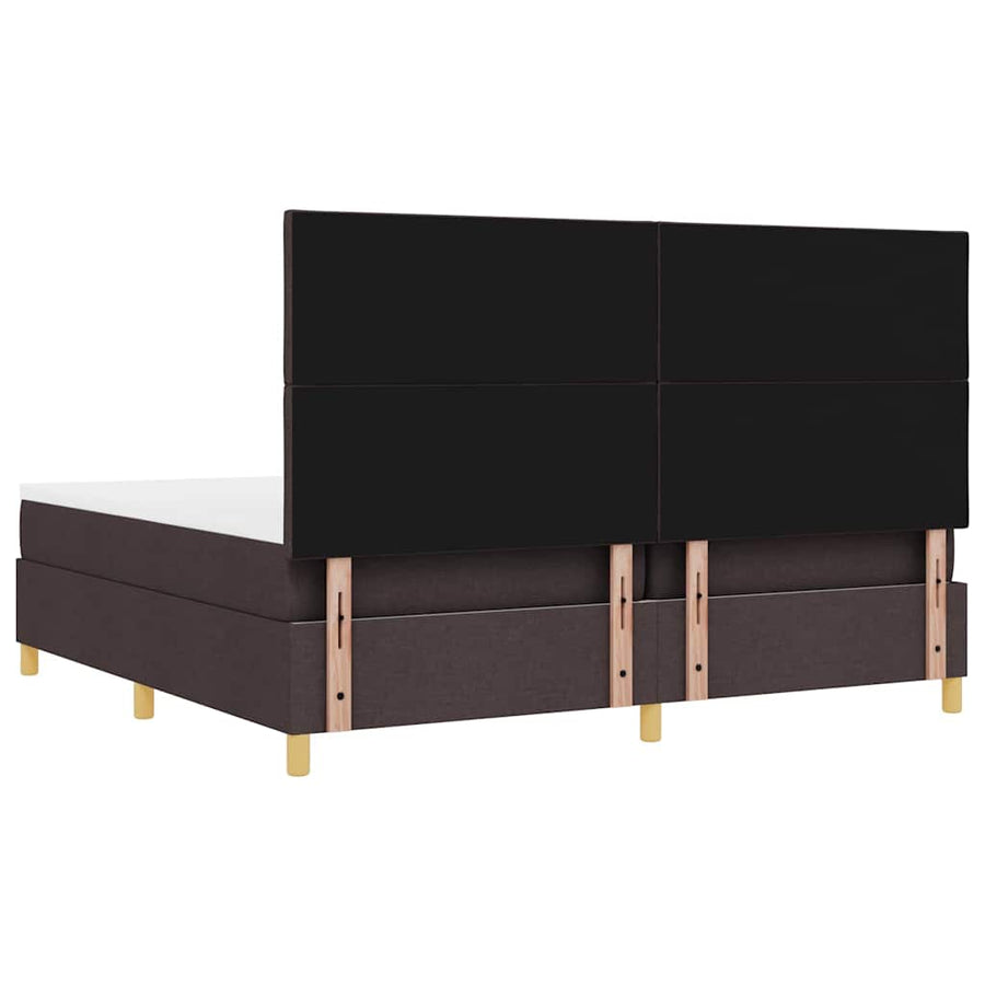 Boxspringbed met matras Donkerbruin 200 x 200 cm Stof