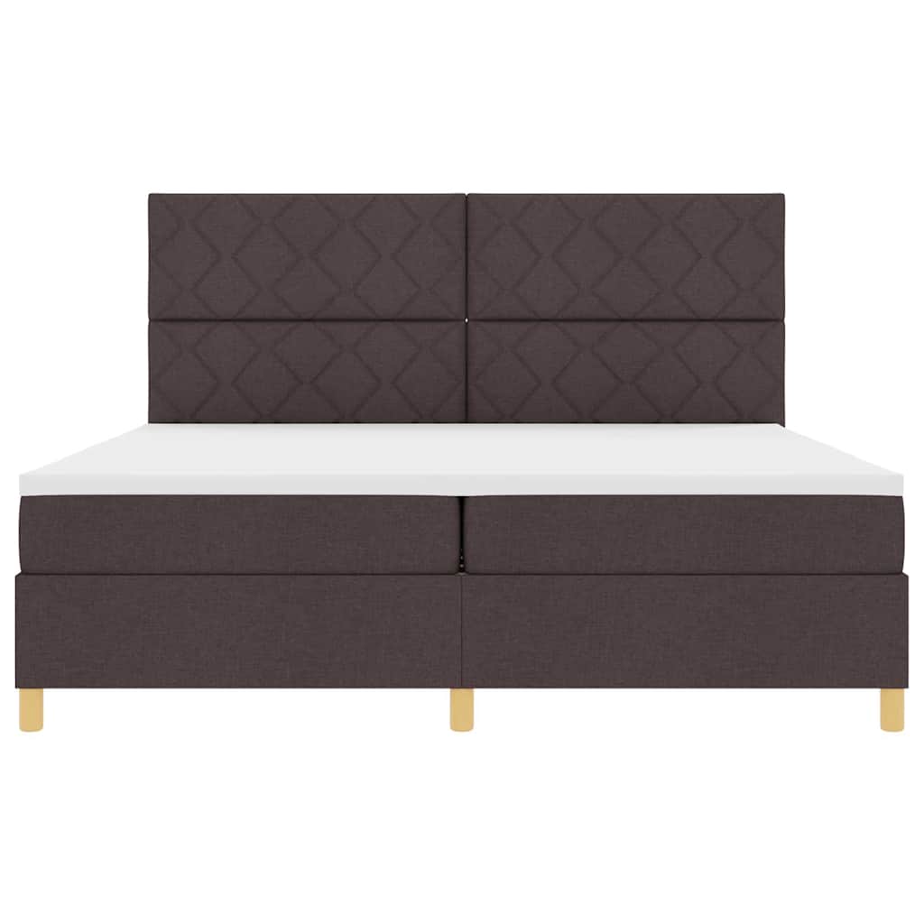 Boxspringbed met matras Donkerbruin 200 x 200 cm Stof