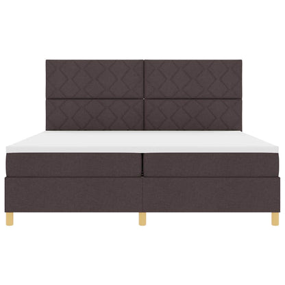 Boxspringbed met matras Donkerbruin 200 x 200 cm Stof