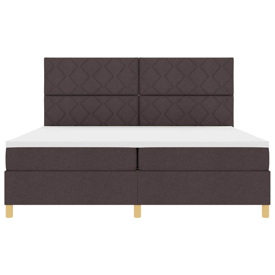 Boxspringbed met matras Donkerbruin 200 x 200 cm Stof