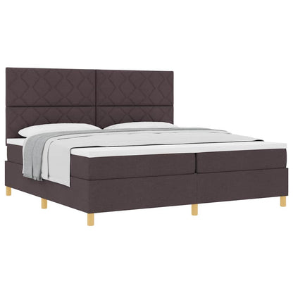 Boxspringbed met matras Donkerbruin 200 x 200 cm Stof
