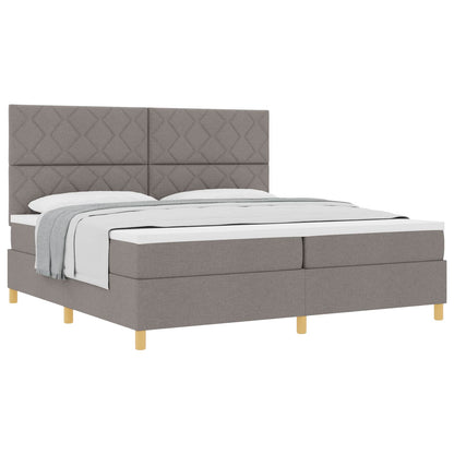 Boxspringbed met hoofdeinde Taupe 200 x 200 cm Stof