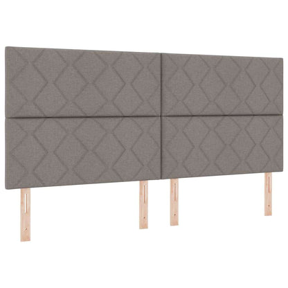 Boxspringbed met hoofdeinde Taupe 200 x 200 cm Stof