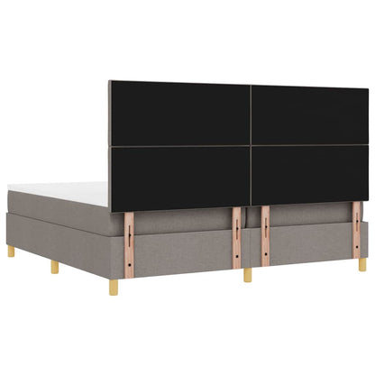 Boxspringbed met hoofdeinde Taupe 200 x 200 cm Stof