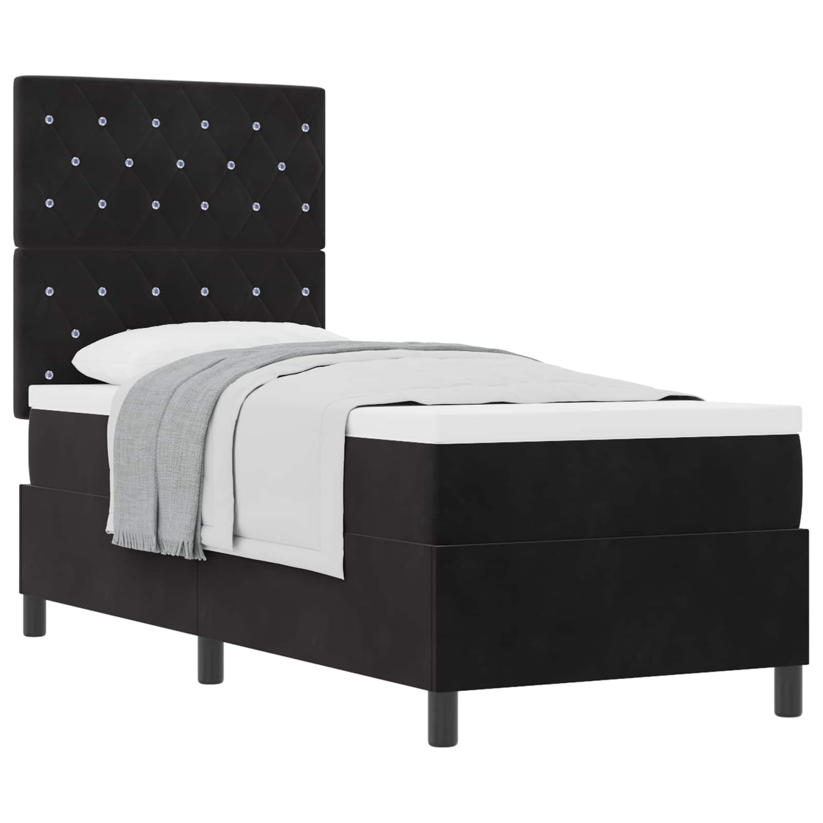 Boxspringbed met matras Zwart 80 x 200 cm Fluweel