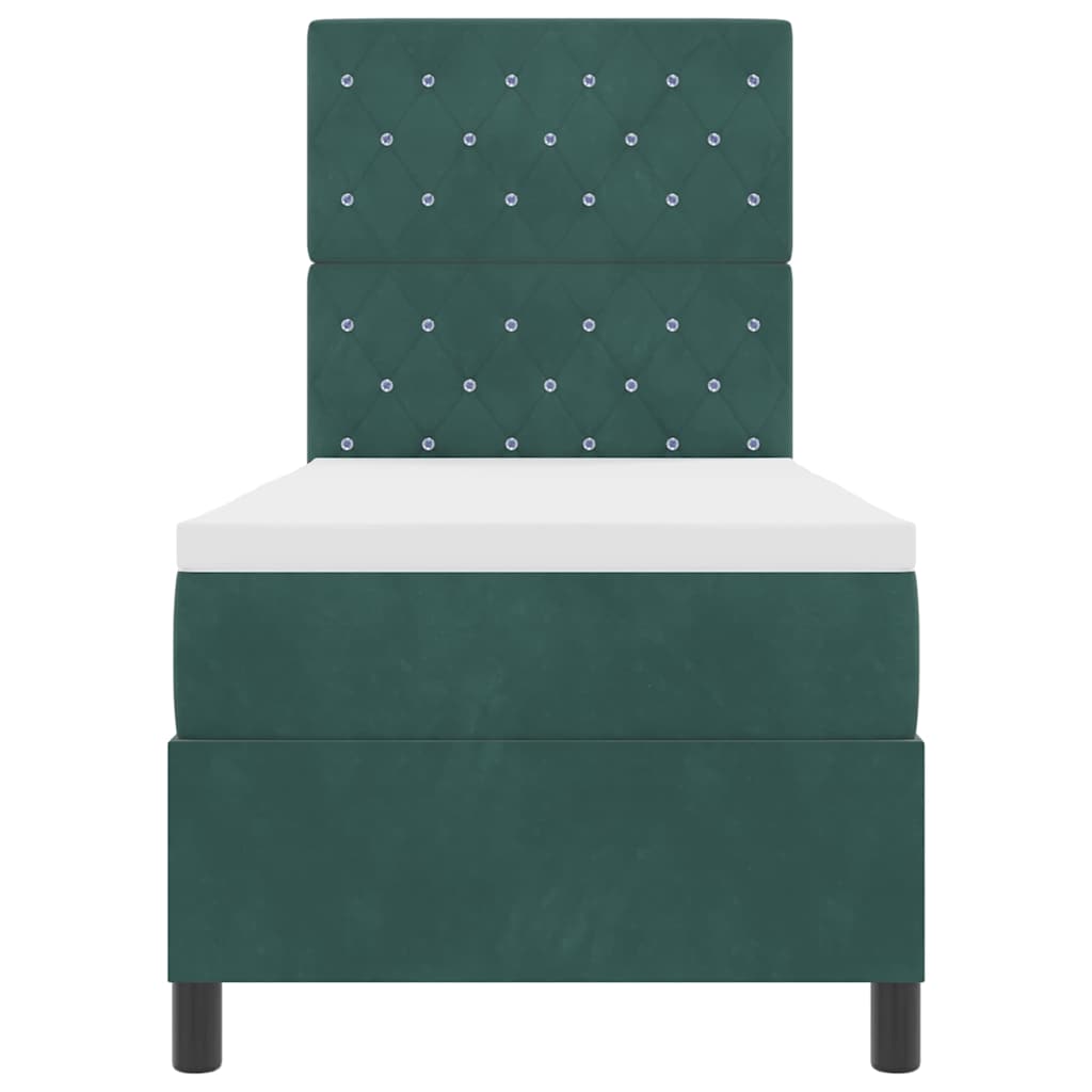 Boxspringbed met matras Donkergroen 80 x 200 cm Fluweel
