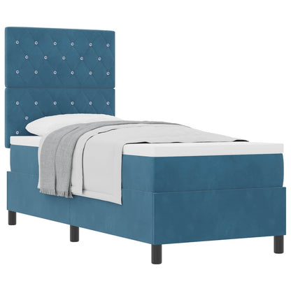 Boxspringbed met matras Donkerblauw 80 x 200 cm Fluweel
