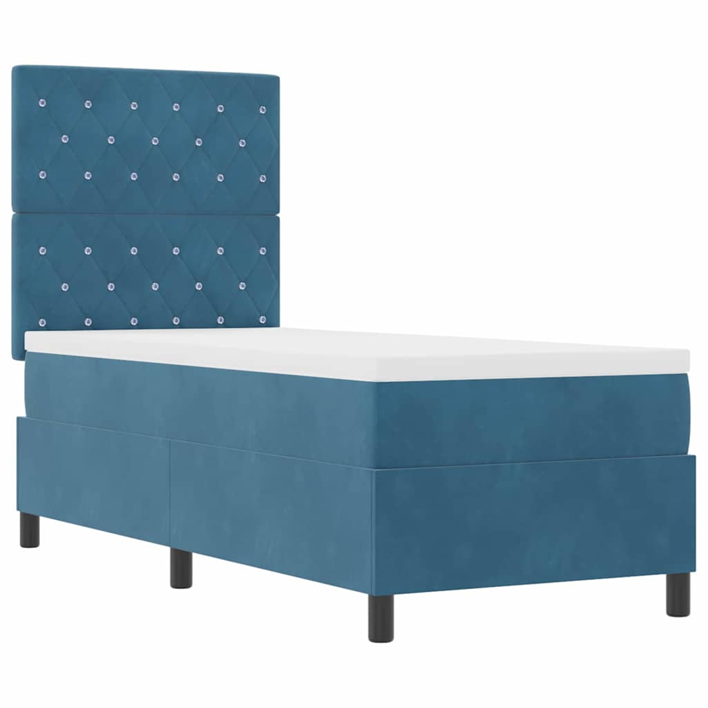 Boxspringbed met matras Donkerblauw 80 x 200 cm Fluweel