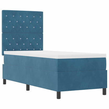 Boxspringbed met matras Donkerblauw 80 x 200 cm Fluweel