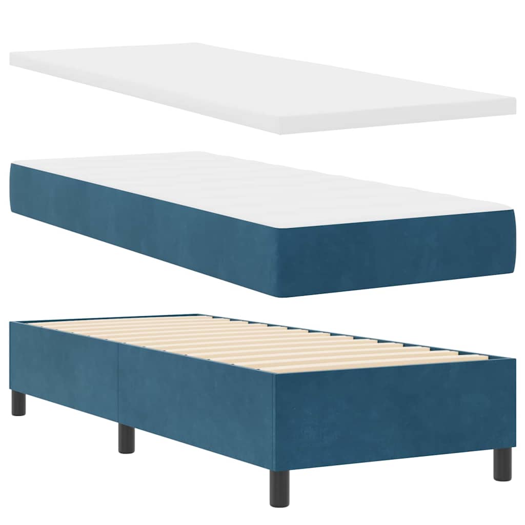 Boxspringbed met matras Donkerblauw 80 x 200 cm Fluweel