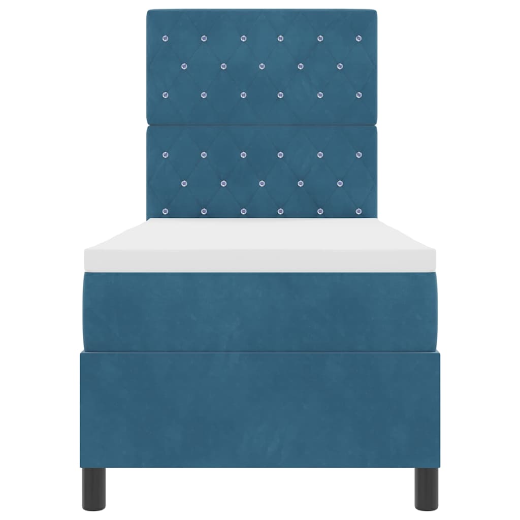 Boxspringbed met matras Donkerblauw 80 x 200 cm Fluweel