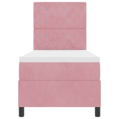Boxspringbed met matras met hoofdeinde Roze 80 x 200 cm Fluweel
