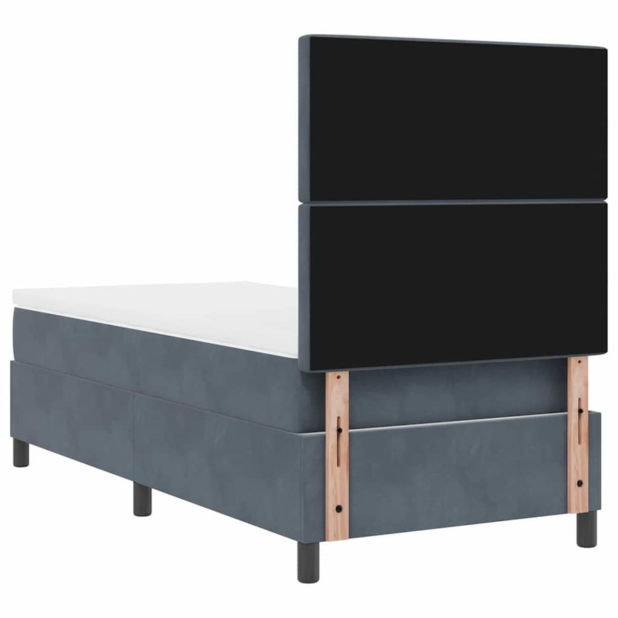 Boxspringbed met matras Donkergrijs 90 x 190 cm Stof