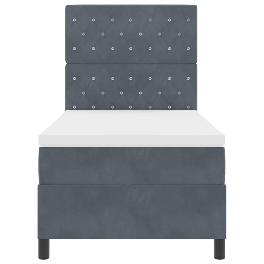 Boxspringbed met matras Donkergrijs 90 x 190 cm Stof