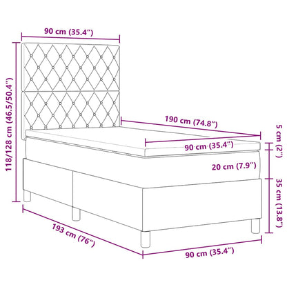 Boxspringbed met matras Donkergroen 90 x 190 cm Fluweel