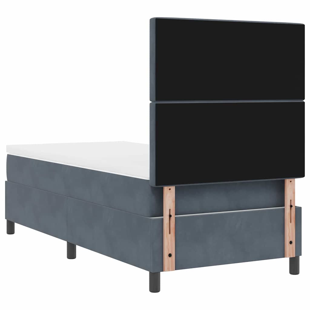 Boxspringbed met matras Donkergrijs 90 x 200 cm Stof