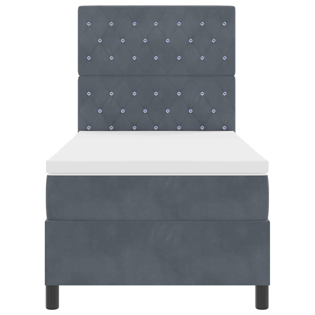 Boxspringbed met matras Donkergrijs 90 x 200 cm Stof