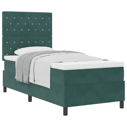 Boxspringbed met matras Donkergroen 90 x 200 cm Fluweel