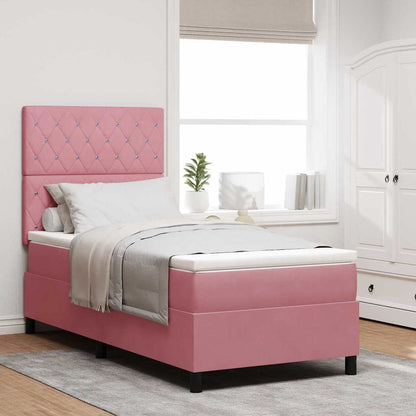 Boxspring bed met matras Roze 90 x 200 cm Fluweel