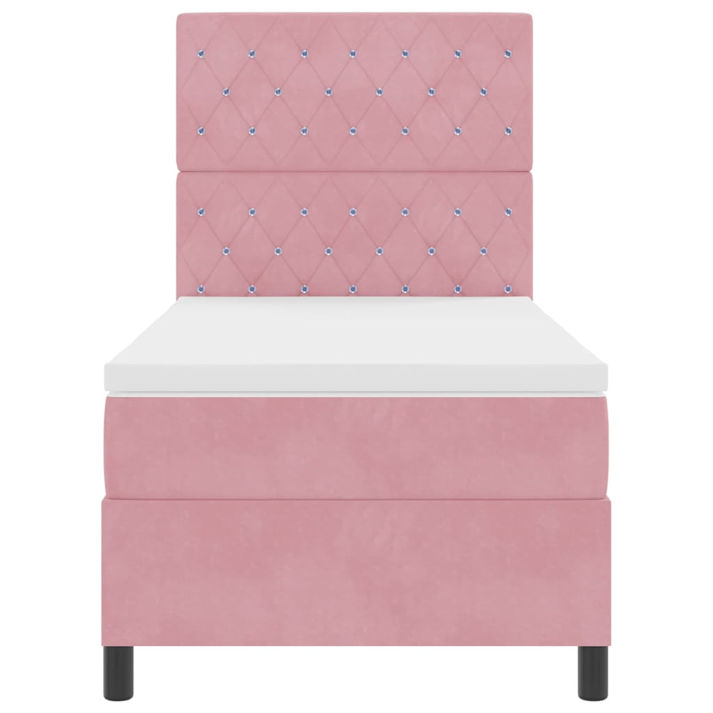 Boxspring bed met matras Roze 90 x 200 cm Fluweel