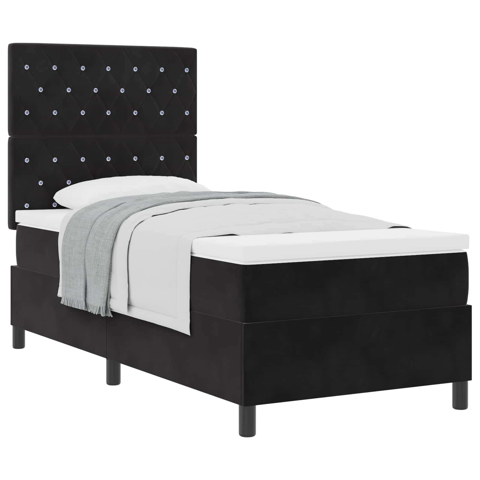 Boxspringbed met matras Zwart 100 x 200 cm Fluweel