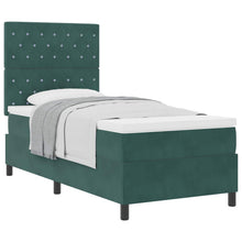 Boxspringbed met matras Donkergroen 100 x 200 cm Stof