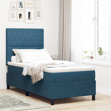 Boxspringbed met matras Donkerblauw 100 x 200 cm Fluweel