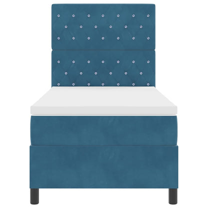 Boxspringbed met matras Donkerblauw 100 x 200 cm Fluweel