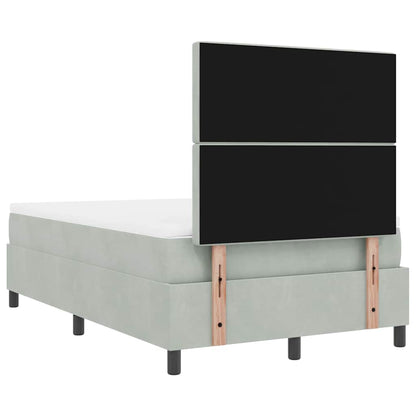 Boxspringbed met matras Lichtgrijs 120 x 190 cm Stof