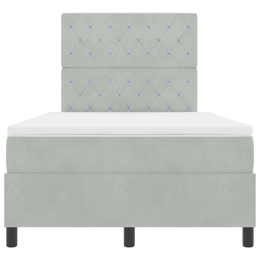 Boxspringbed met matras Lichtgrijs 120 x 190 cm Stof
