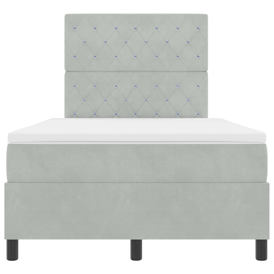 Boxspringbed met matras Lichtgrijs 120 x 190 cm Stof