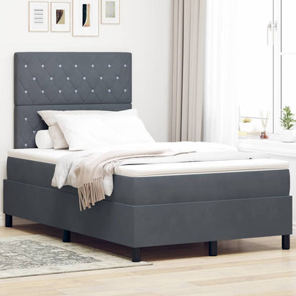 Boxspringbed met matras Donkergrijs 120 x 190 cm Stof