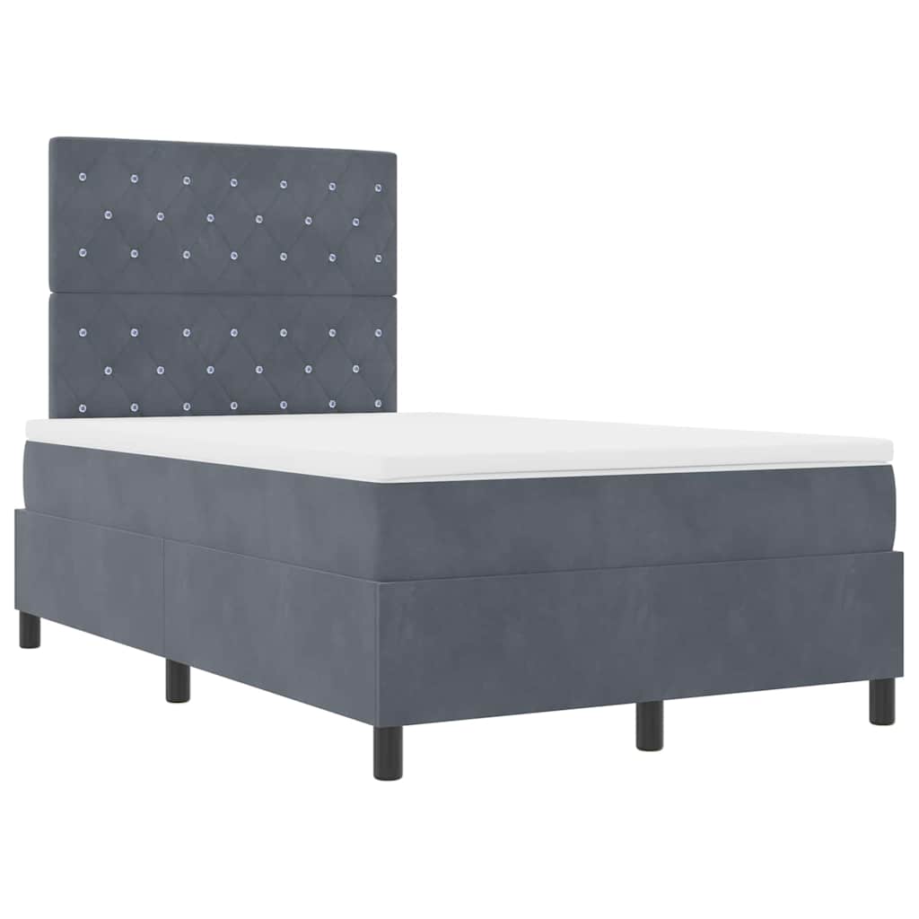 Boxspringbed met matras Donkergrijs 120 x 190 cm Stof