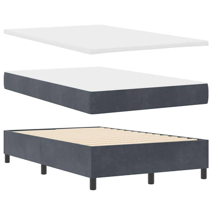 Boxspringbed met matras Donkergrijs 120 x 190 cm Stof
