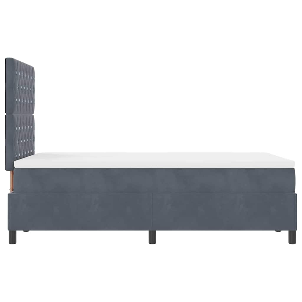 Boxspringbed met matras Donkergrijs 120 x 190 cm Stof