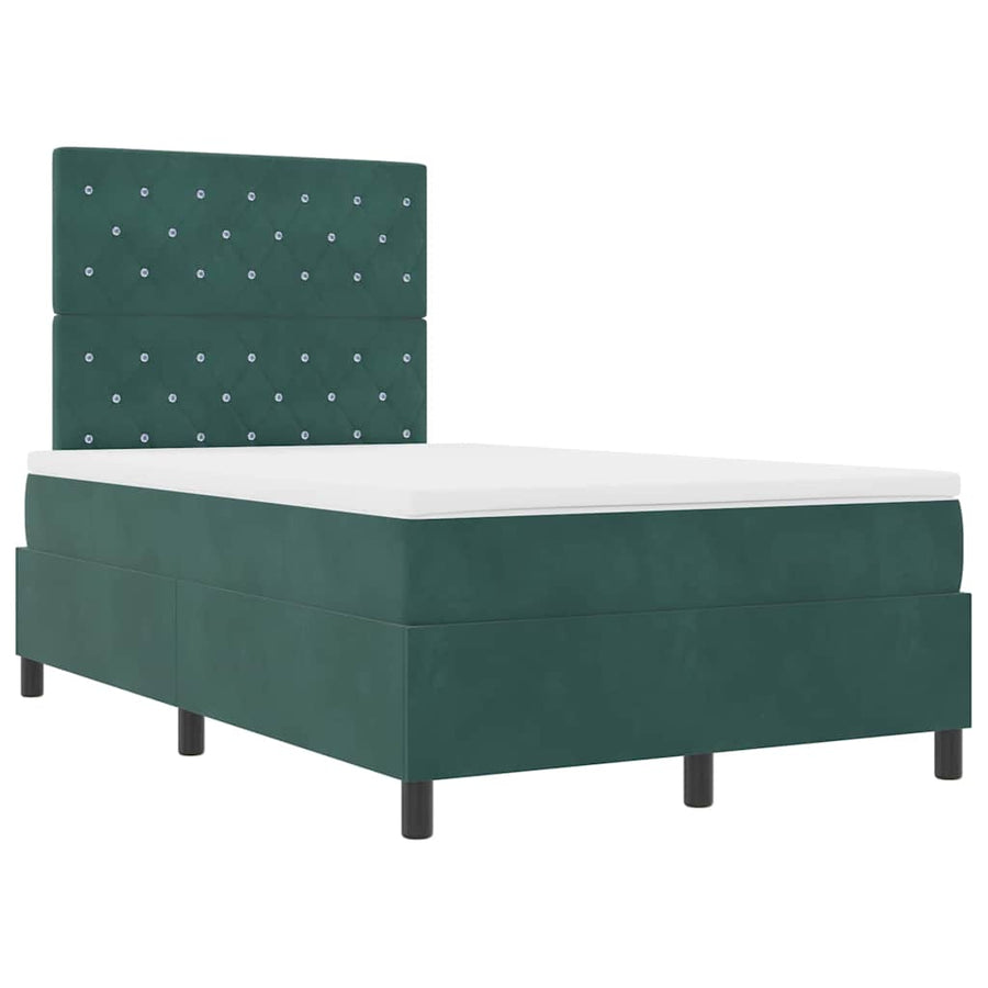 Boxspringbed met matras Donkergroen 120 x 190 cm Stof
