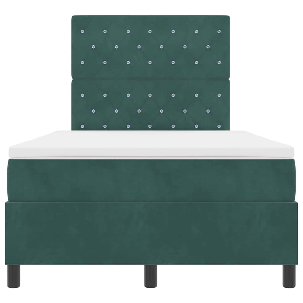 Boxspringbed met matras Donkergroen 120 x 190 cm Stof
