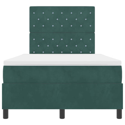 Boxspringbed met matras Donkergroen 120 x 190 cm Stof
