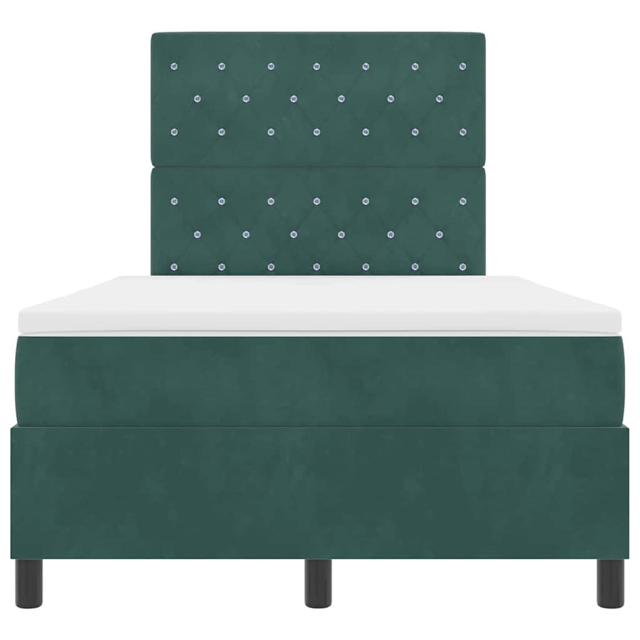 Boxspringbed met matras Donkergroen 120 x 190 cm Stof