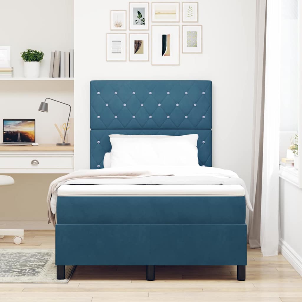 Boxspringbed met matras Donkerblauw 120 x 190 cm Fluweel