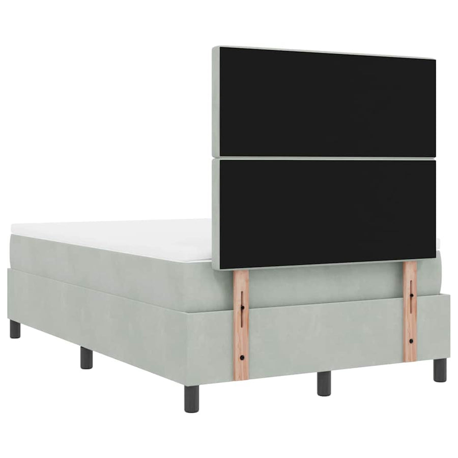 Boxspringbed met matras Lichtgrijs 120 x 200 cm Stof