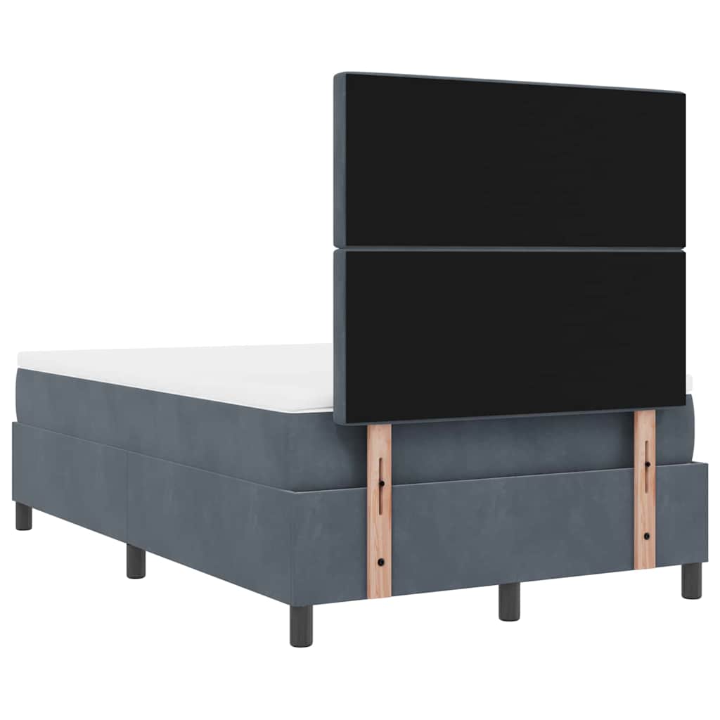 Boxspringbed met matras Donkergrijs 120 x 200 cm Stof