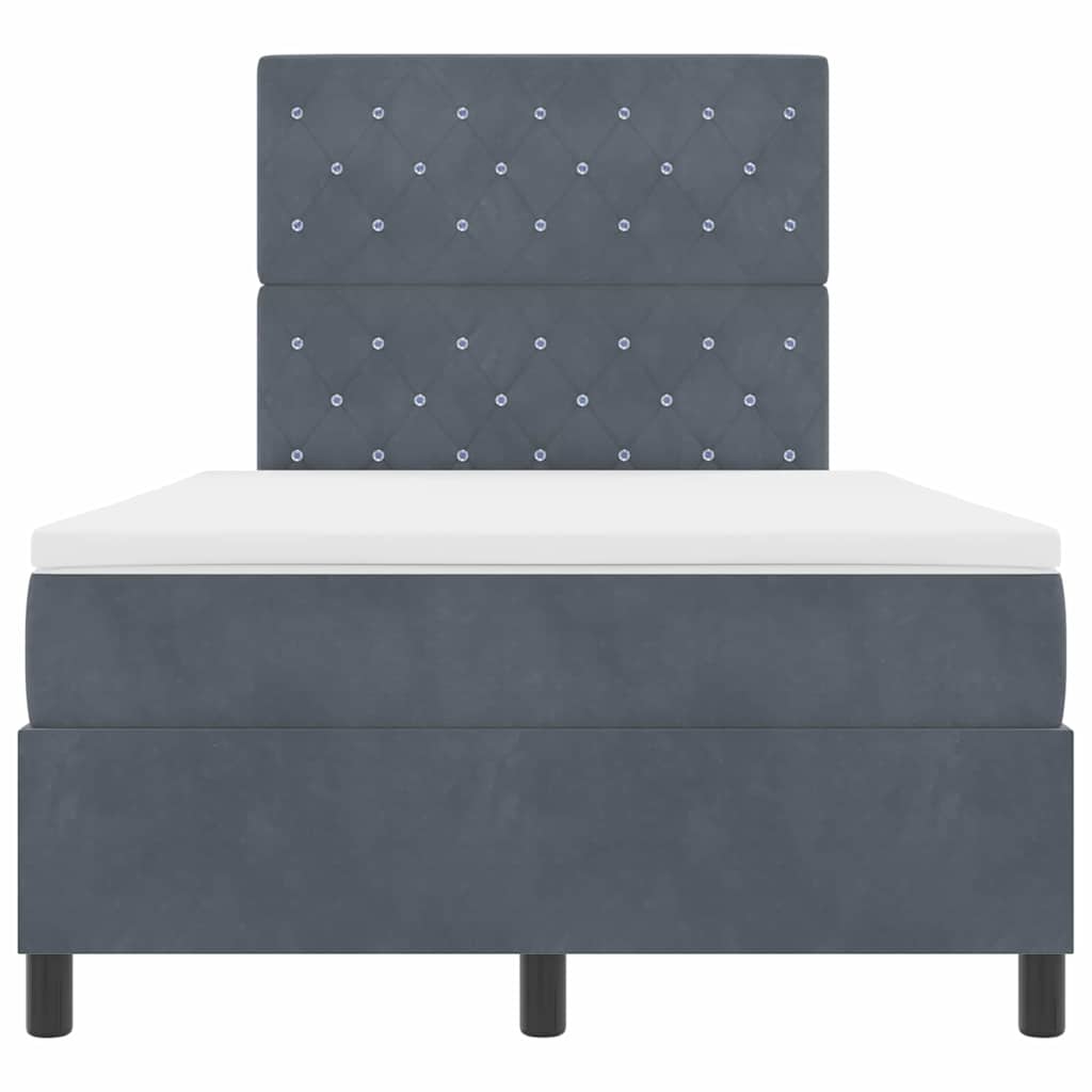 Boxspringbed met matras Donkergrijs 120 x 200 cm Stof