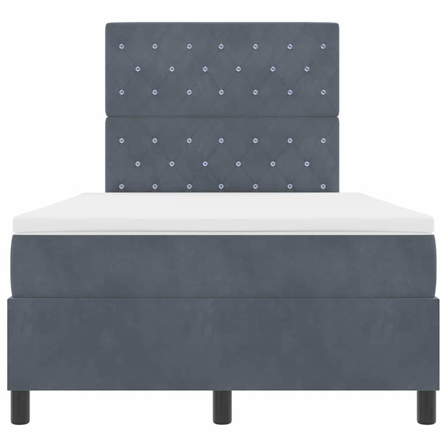 Boxspringbed met matras Donkergrijs 120 x 200 cm Stof