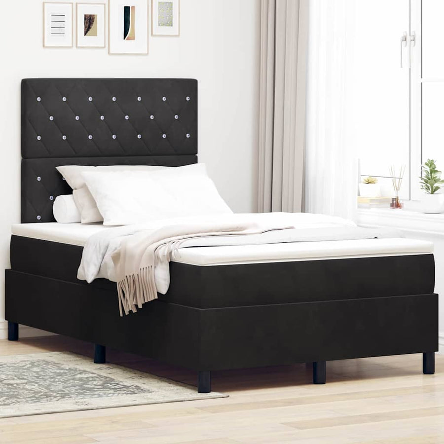 Boxspringbed met matras Zwart 120 x 200 cm Fluweel