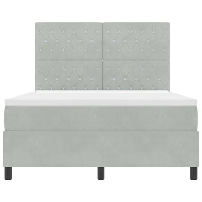 Boxspringbed met matras Lichtgrijs 140 x 190 cm Stof