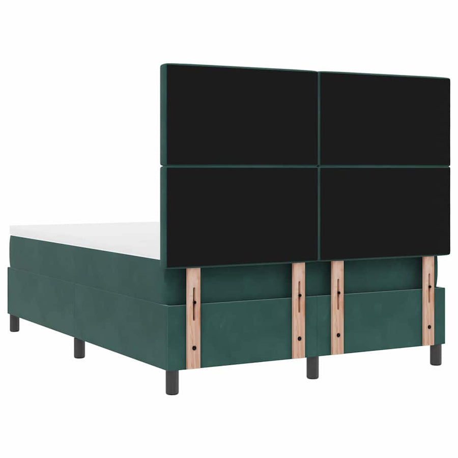 Boxspringbed met matras Donkergroen 140 x 190 cm Stof